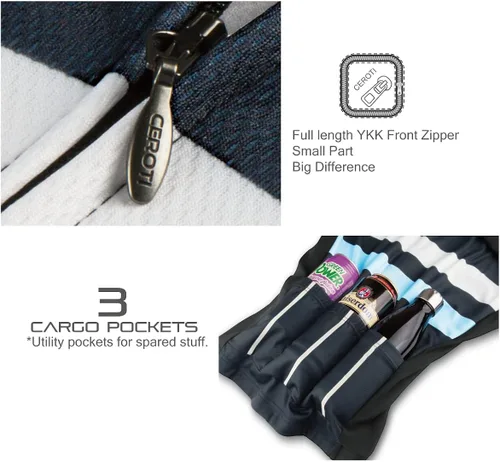 Vista 5 de CEROTIPOLAR Camisetas de ciclismo de ajuste estándar con forro polar, chaquetas de bicicleta de manga larga para otoño e invierno