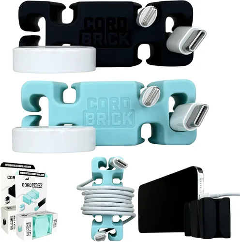 Vista 22 de CordBrick Rellenos para Calcetines para Adultos Gestión de Cables Soporte de Cable con Peso Envoltorio de Cable Soporte para Teléfono - Organizador