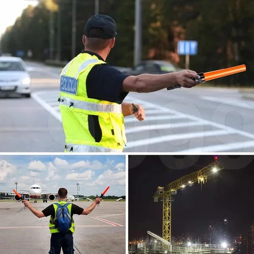 Vista 7 de 2 luces LED de señal de seguridad de 11 pulgadas, luces de control de tráfico con 7 modos de flash rojo, para asistente de estacionamiento
