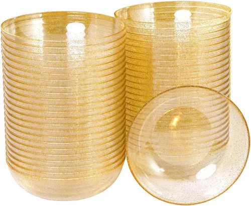 Vista 16 de bUCLA Paquete de 50 Cuencos de Plástico Negro - Cuencos Desechables de Plástico Negro de 10oz para Salsa/Servir - Ideales para Fiestas y Año Nuevo