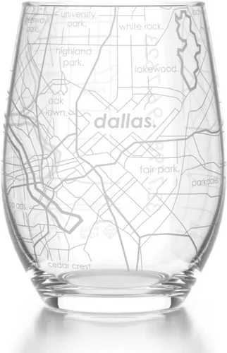 Vista 30 de Well Told Copa de vino sin tallo grabada con mapa de Atlanta, Georgia (15 oz, transparente) - Mapa de ciudad grabado, vaso personalizado, regalos