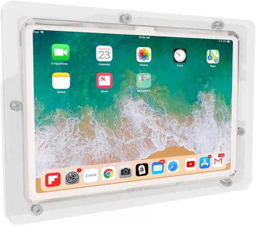 Vista 18 de Carcasa VESA acrílica antirrobo para Apple iPad mini 1/2/3 con kit de montaje en pared y cable de carga en ángulo de 90 grados