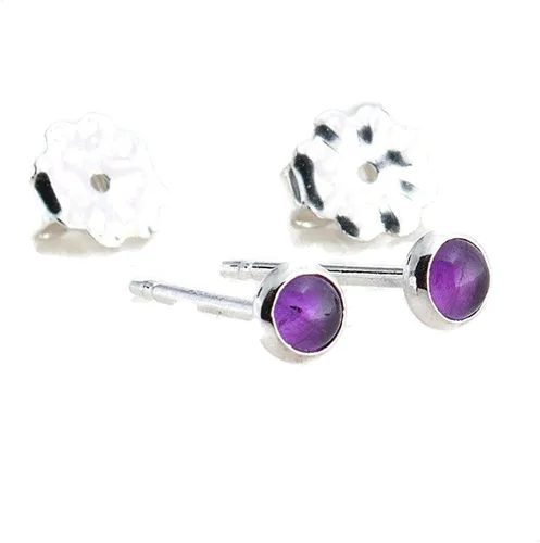 Vista 10 de Aretes pequeños de plata de ley para cartílago, tragus, hélix, múltiples piercings hipoalergénicos, piedra natal para mujer, juego de bisel
