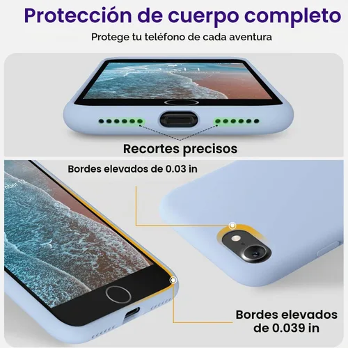 Vista 3 de OTOFLY - Funda para iPhone 8, iPhone 7, serie suave y sedosa, calidad prémium, botones de silicona suave, funda protectora compatible con iPhone 7