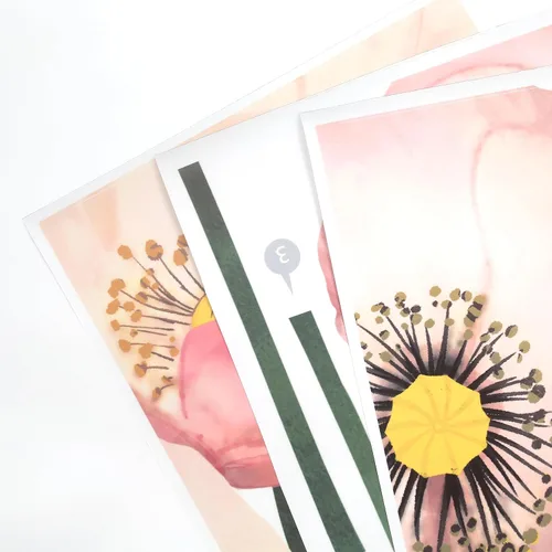 Vista 6 de Calcomanías de pared de flor de loto para sala de estar, calcomanías de pared de loto rosa floreciente, decoraciones de pared de loto extraíbles