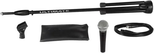 Vista 2 de Micrófono dinámico profesional Shure SM58 Pro con cable XLR de 25 pies - Micrófono cardioide para estudio profesional y actuación en vivo