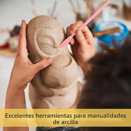 Vista 7 de 28 herramientas de corte de arcilla polimérica, rodillo acrílico, 14 kits de escultura, 7 cortadores de forma de círculo, 2 hojas acrílicas