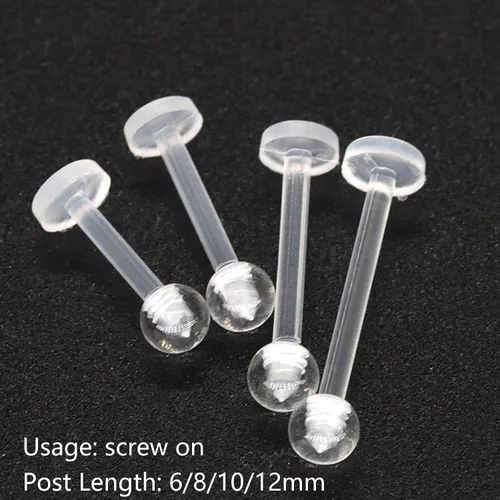 Vista 4 de Clear Retainer Septum 16G Plastic Septum Ring Retainer Plastic Hoop Earrings Piercing Retainer Horseshoe Piercing Jewelry