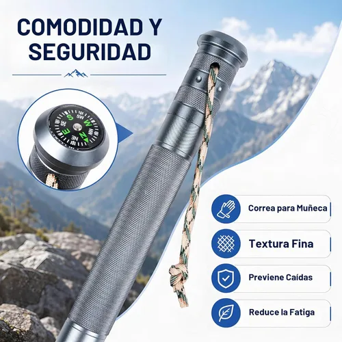 Vista 4 de aiGear H2 Survive Tactical Walking Stick, 7-in-1 Staff with Multi-Tool