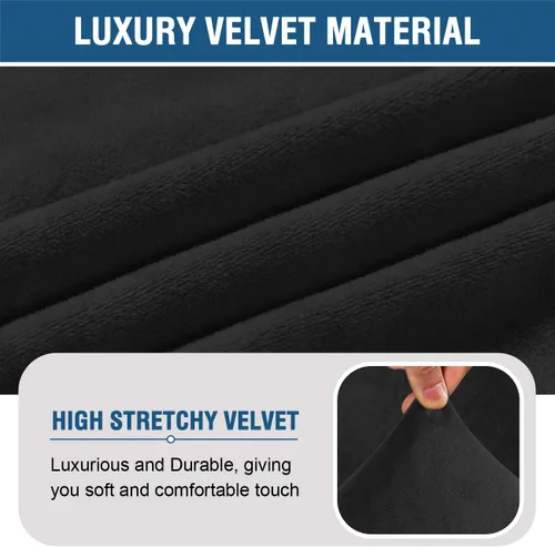 Vista 5 de H.VERSAILTEX Fundas para Sillas de Acento sin Brazos de Terciopelo Grueso Fundas Elásticas de Alta Elasticidad para Sillas sin Brazos para Sala