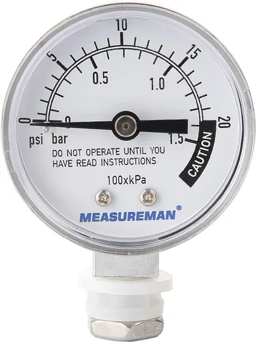 Vista 9 de MEASUREMAN Medidor de olla a presión de acero inoxidable, medidor de presión de presión, manómetro de vapor, dial de 2 pulgadas, montaje inferior
