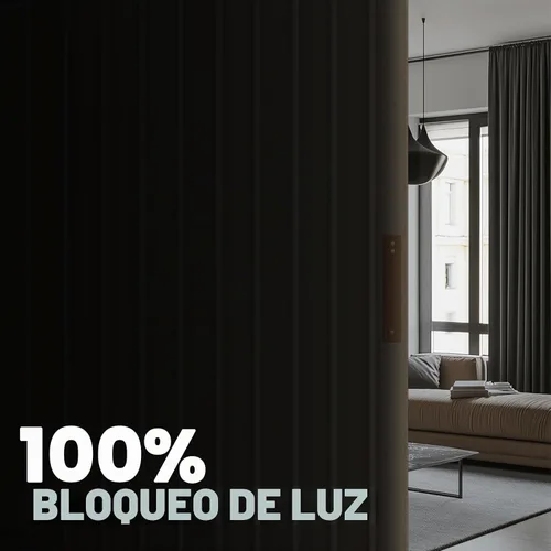 Vista 4 de Cortinas 100% opacas para puertas corredizas de cristal, cortinas extra anchas para puerta corrediza de patio, incluyen riel de cortina de techo