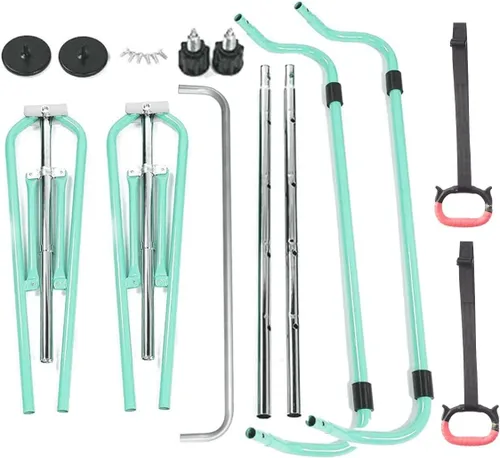 Vista 7 de FBSPORT Gymnastics Bar for Kids Adjustable Height Gymnastic Horizontal Bar Verde