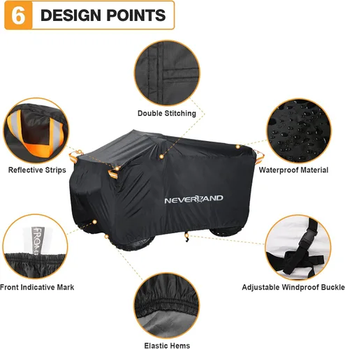 Vista 2 de NEVERLAND Cubierta para ATV Impermeable de Servicio Pesado Cubierta para Vehículo de 4 Ruedas Cubierta para Quad Resistente a Todas las Condiciones