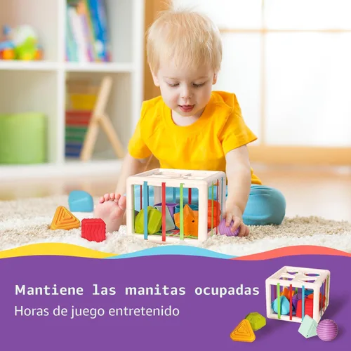Vista 7 de LiKee Juguetes Montessori para niños de 1 año y más, clasificador de formas,10 bloques para el desarrollo sensorial y las habilidad motoras finas