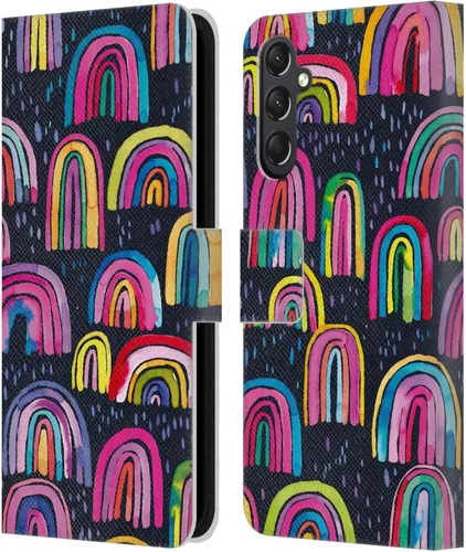 Vista 120 de Head Case Designs Officially Licensed Ninola Brushstrokes Black Summer Patterns Leather Wallet Case Compatible with Samsung Galaxy A07 4G