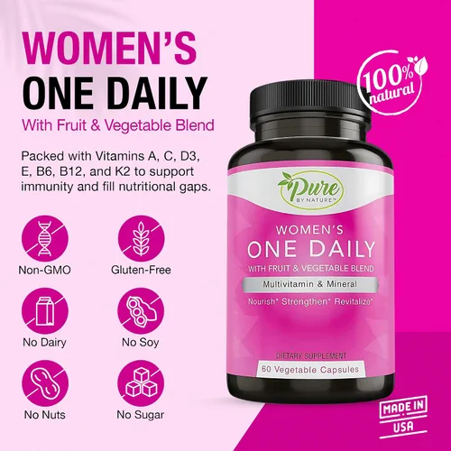 Vista 2 de Pure By Nature Multivitaminas diarias para mujeres, 60