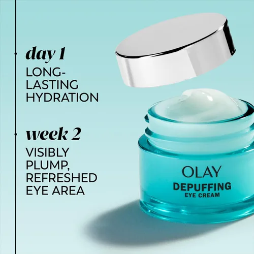 Vista 4 de Olay Hyaluronic + Peptide 24 Gel Crema de ojos, sin fragancia, 0.5oz (0.5 fl oz)