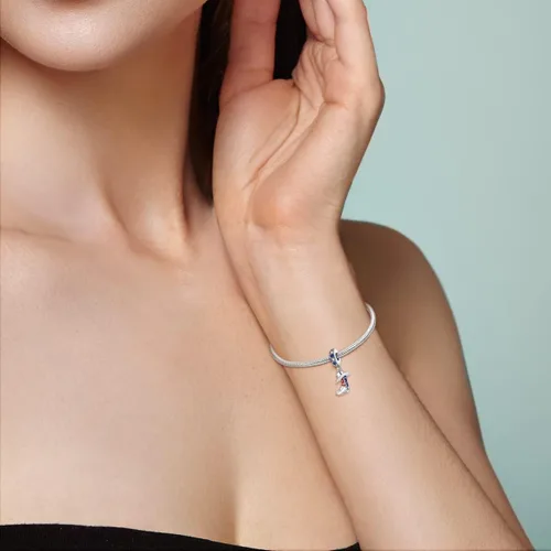 Vista 4 de MULA Dijes colgantes de plata de ley 925 para pulseras y collares para pasaporte de avión, cuentas de mariposa y libélula para mujer