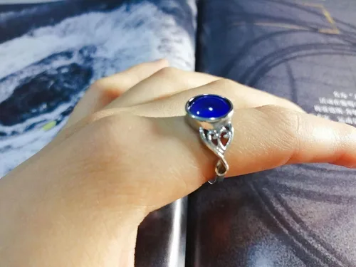 Vista 4 de Jude Jewelers - Anillo de forma redonda de piedra lunar simulada que cambia