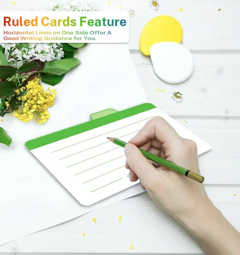 Vista 4 de Neando Divisores de Tarjetas de Visita de 2 x 3.5 pulgadas, guía de tarjetas de nombre en blanco, tarjetas de notas con pestañas de corte 1/4, papel