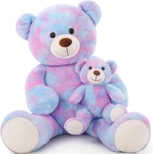 Vista 9 de Tezituor Oso de peluche grande con bebé, oso de peluche grande de 39 pulgadas con bebé, oso de peluche gigante para niños, novia en el día