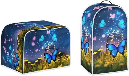 Vista 34 de Talayituse Cubierta de licuadora de tortuga de playa con estampado de corazón de estrella de mar, 2 piezas, fundas para cafetera, fundas para Playa