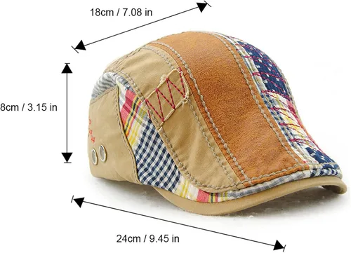 Vista 4 de M MOACC Men Beret Hat Cotton Adjustable Newsboy Hats Cabbie Gatsby Cap Driving Flat Caps