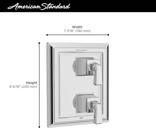 Vista 3 de American Standard TU455740.295 Town Square S - Desviador de ducha integrado con 2 manijas solamente, níquel cepillado