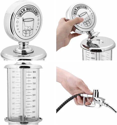 Vista 4 de Dispensador de licor con bomba, contenedor dispensador de bebidas de cerveza de una sola pistola de capacidad de 1000 cc, accesorios para pistola