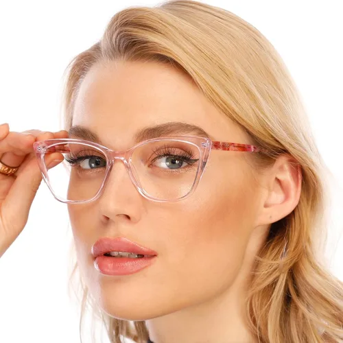 Vista 10 de AQWANO Oversized Blue Light Blocking Reading Glasses Women - Stylish Cat Eye Designer Computer Readers Eyeglasses