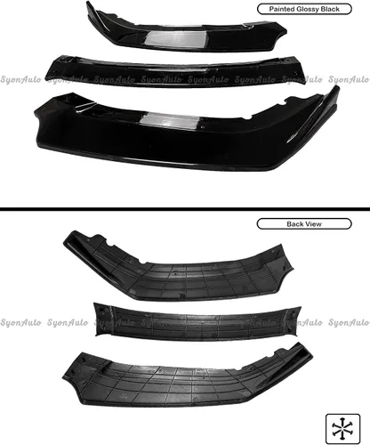 Vista 4 de Se adapta a Honda Civic Hatchback 2016-2021 y Si JDM GLOSS BLACK PARACHOQUES DELANTEROS