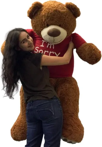 Vista 7 de Big Plush Oso de peluche gigante con camisa I'm Sorry, oso de peluche enorme, animal de peluche de 5 pies, regalo de disculpa, OSO de peluche