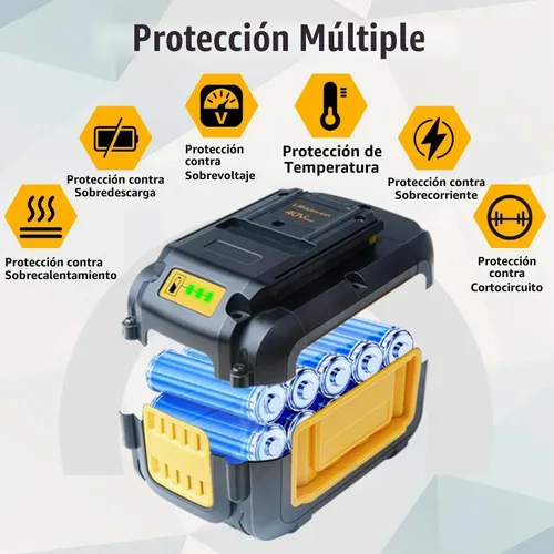 Vista 5 de FSKE 5000mAh Reemplazo para batería Dewalt 40V DCB404 DCB406 DCB407 Tiempo de funcionamiento 1.5 veces más largo compatible con herramientas