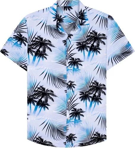 Vista 22 de Alimens & Gentle - Camisa de algodón estilo hawaiano para hombre, casual, de manga corta, ajuste regular 1609 rojo