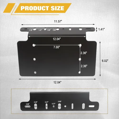 Vista 2 de Xotic Tech - Soporte de montaje para placa de matrícula para parachoques delantero de auto, barra de luz LED todoterreno, compatible con la mayoría