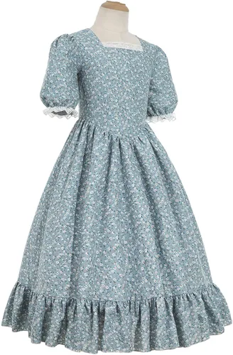 Vista 3 de Nuoqi Vestidos pioneros para niñas, disfraz colonial de Laura Ingalls Wilder