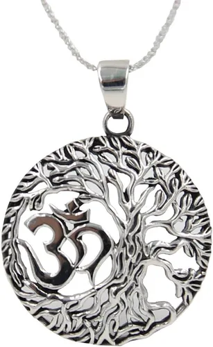 Vista 7 de DharmaObjects Juego de cadena con colgante de collar de plata de ley 92.5 con estampado