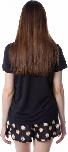 Vista 2 de Nickelodeon Garfield - Conjunto de pijama corto para mujer, diseño de ataque para siesta