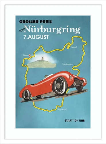 Vista 9 de Amanti Art Impresión artística enmarcada para pared, 24 x 20 pulgadas, Nurburgring Motorcycle Racing por Mark Rogan, arte de pared deportivo