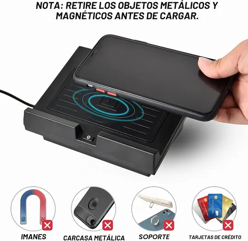 Vista 5 de Almohadilla de carga de consola central para Ford F150 2018-2023 Accesorios