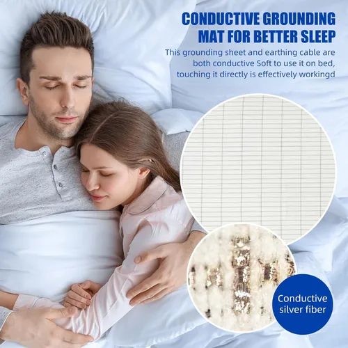 Vista 3 de 2 fundas de almohada de 20 x 30 pulgadas con cable de conexión a tierra, funda de almohada de algodón suave y cómoda, reduce la inflamación