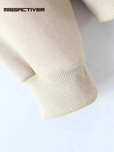 Vista 3 de MISSACTIVER Sudadera clásica con capucha y cordón para mujer, con cremallera, de gran tamaño, con bolsillos