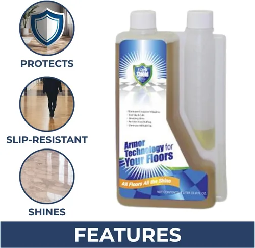 Vista 3 de UltraShield Fórmula de bruñido: súper alto brillo, protección y mejora del suelo para baldosas comerciales e industriales, brillo húmedo