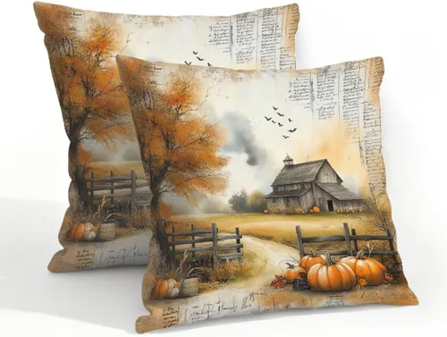 Vista 34 de Juego de 2 fundas de almohada impermeables para exteriores, 16 x 16 pulgadas, fundas de almohada decorativas de patio para muebles de jardín, sofá