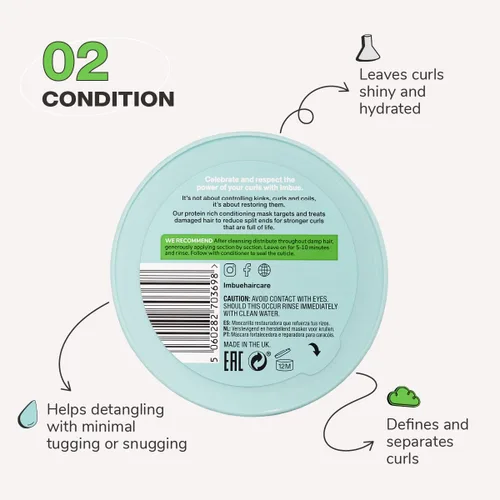Vista 2 de Imbue Acondicionador para el cabello, 10.1 fl oz, rico en proteínas, reparador, vegano, adecuado para rizos 3a-4c, suaviza y fortalece
