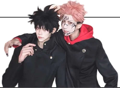 Vista 6 de Yuuji Itadori - Disfraz de cosplay para hombre, disfraz de anime Kaisen Jujutsu de Kaisen, uniforme escolar japonés, tops y pantalones
