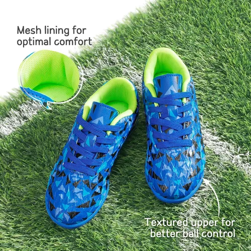 Vista 3 de DREAM PAIRS Zapatos de fútbol de césped para niños y niñas con cordones (niños pequeñosniños grandes)