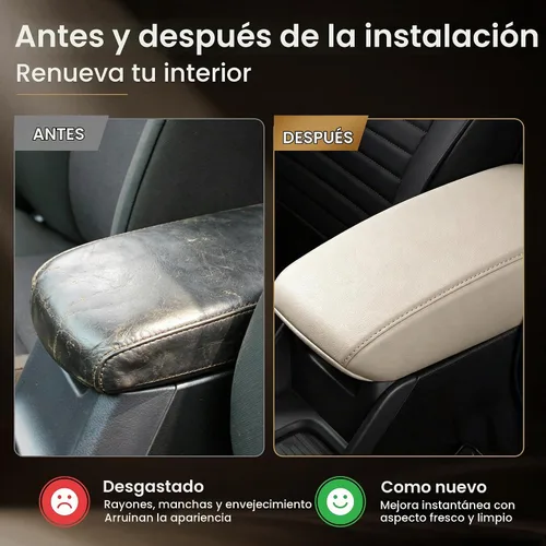 Vista 2 de AOMSAZTO Fundas de reposabrazos para Toyota RAV4 2013-2018 Beige
