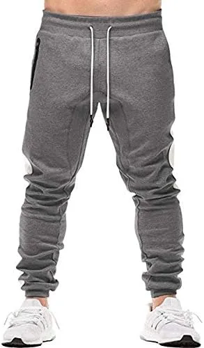 Vista 2 de FLYFIREFLY Pantalones deportivos de gimnasio para hombre culturismo entrenamiento correr pantalones deportivos ajustados